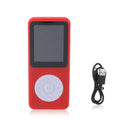 Compact music player with a small colour screen and control buttons, held in one hand — view 7