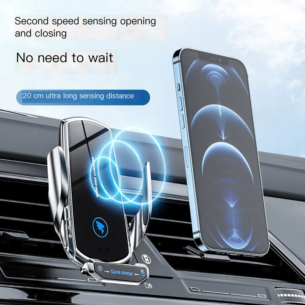 Car Mount Wireless Charger with Auto-Sensing Design