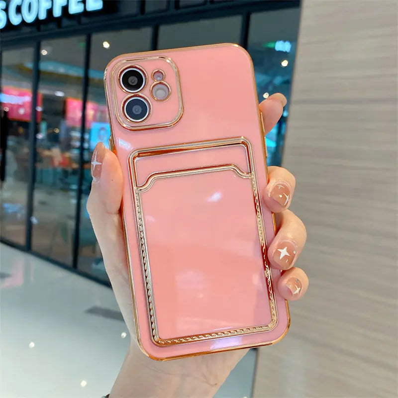 Minimalist TPU Card Holder Case for iPhone