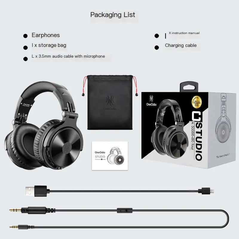 Wireless Bluetooth Headphones with Detachable Cable