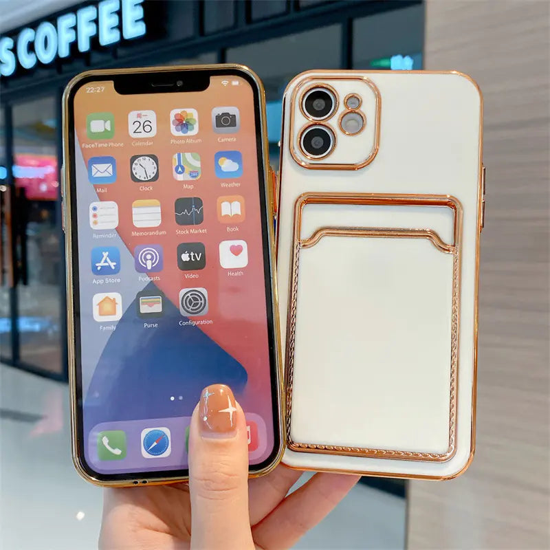 Minimalist TPU Card Holder Case for iPhone