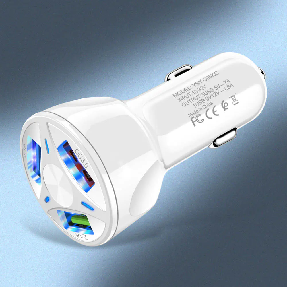 QC3.0 Dual Port USB Car Charger with Fast Charging