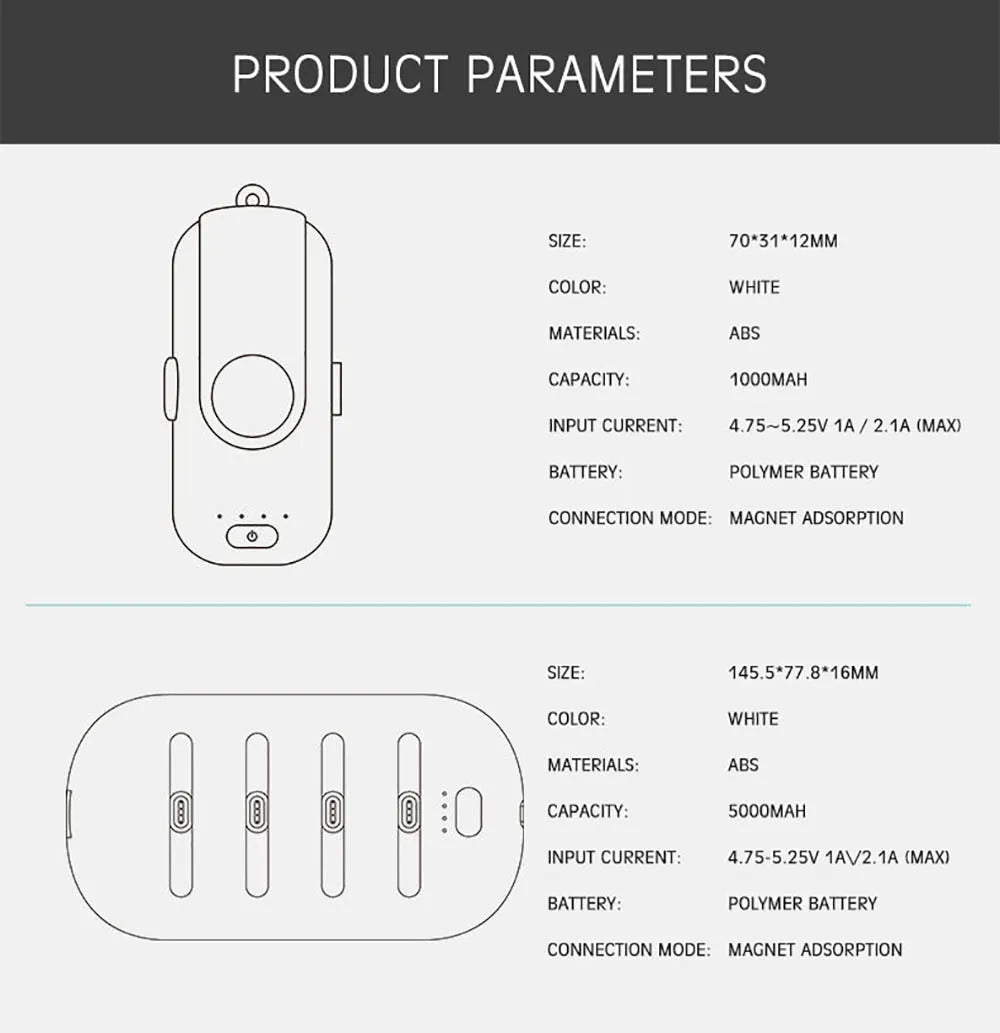 Magnetic Power Bank for Mobile Charging
