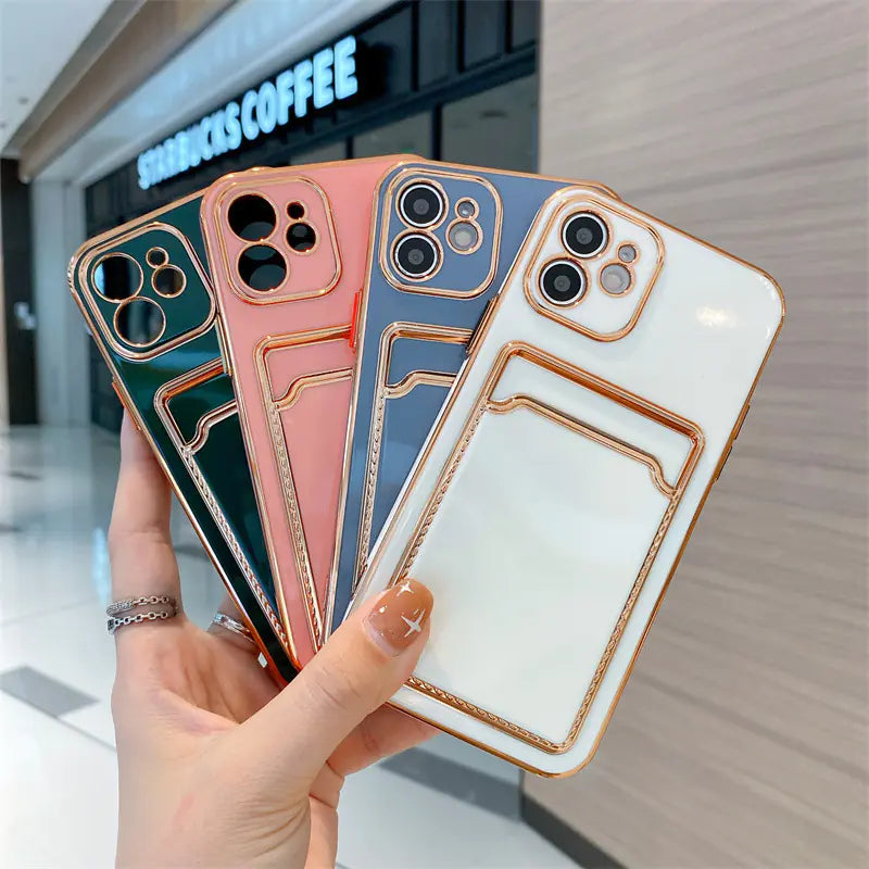 Minimalist TPU Card Holder Case for iPhone