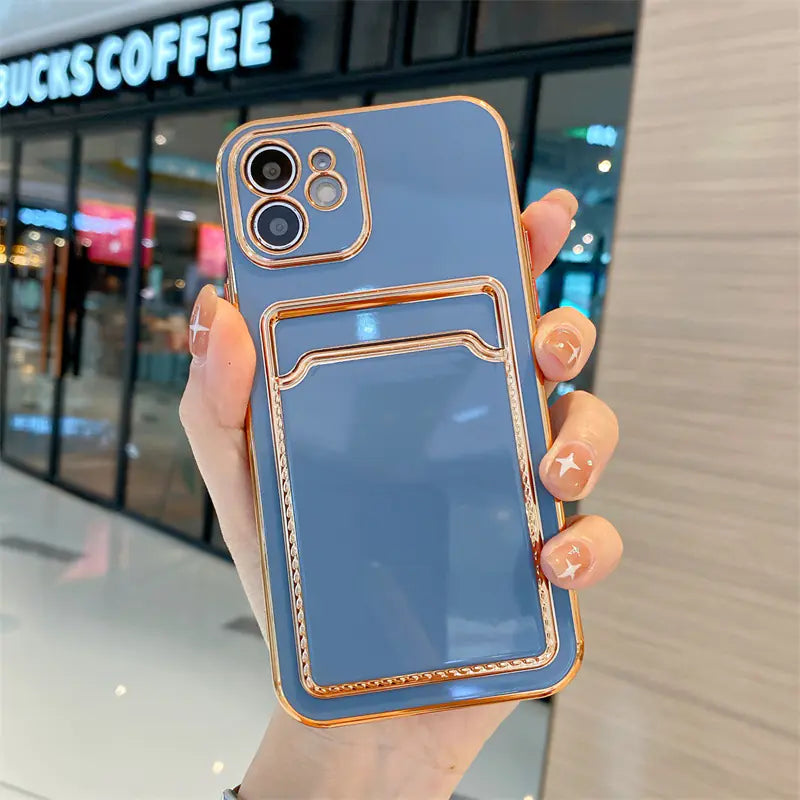 Minimalist TPU Card Holder Case for iPhone