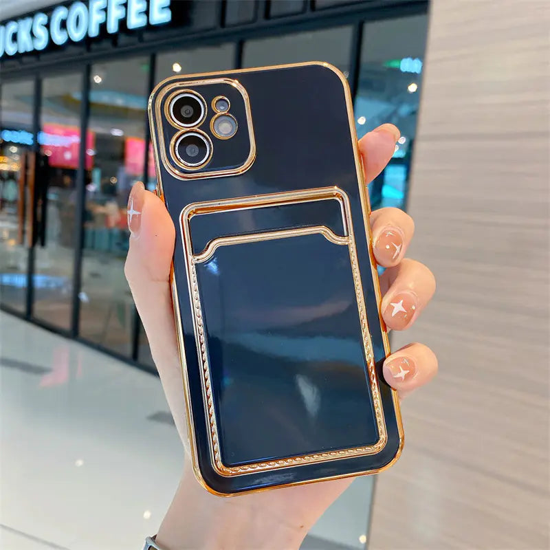 Minimalist TPU Card Holder Case for iPhone