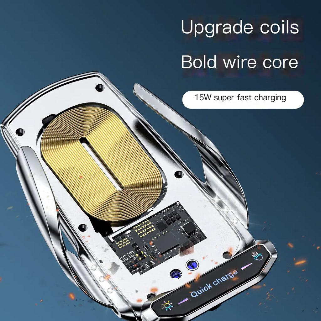 Car Mount Wireless Charger with Auto-Sensing Design