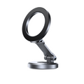 Foldable magnetic car mount with a phone attached, angled towards the driver — view 4