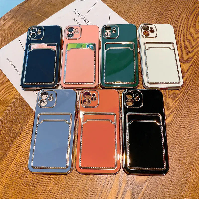 Minimalist TPU Card Holder Case for iPhone