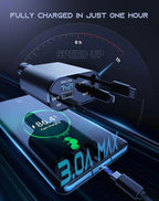 Retractable Car Charger 4 in 1 Fast Car Phone Charger 120W With USB Type C Cable