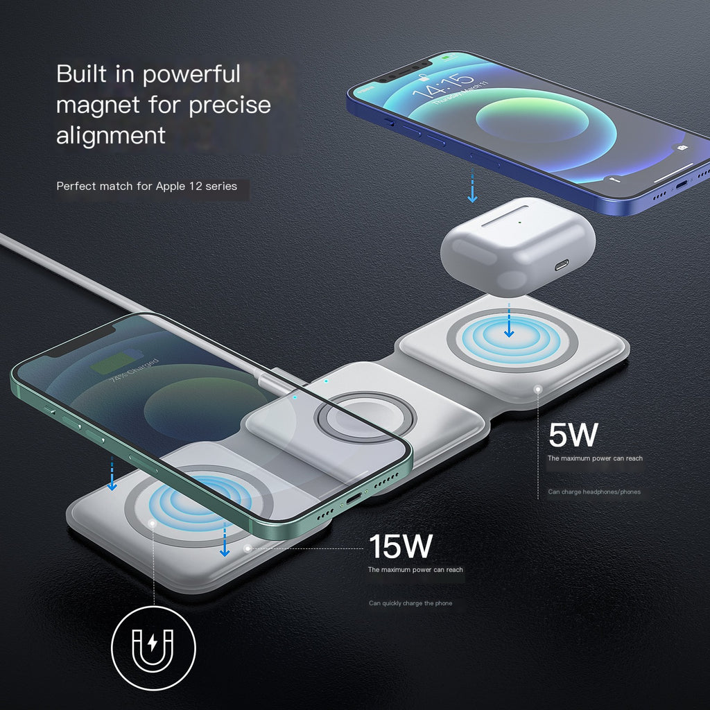 3-in-1 Foldable Magnetic Wireless Charger for Apple