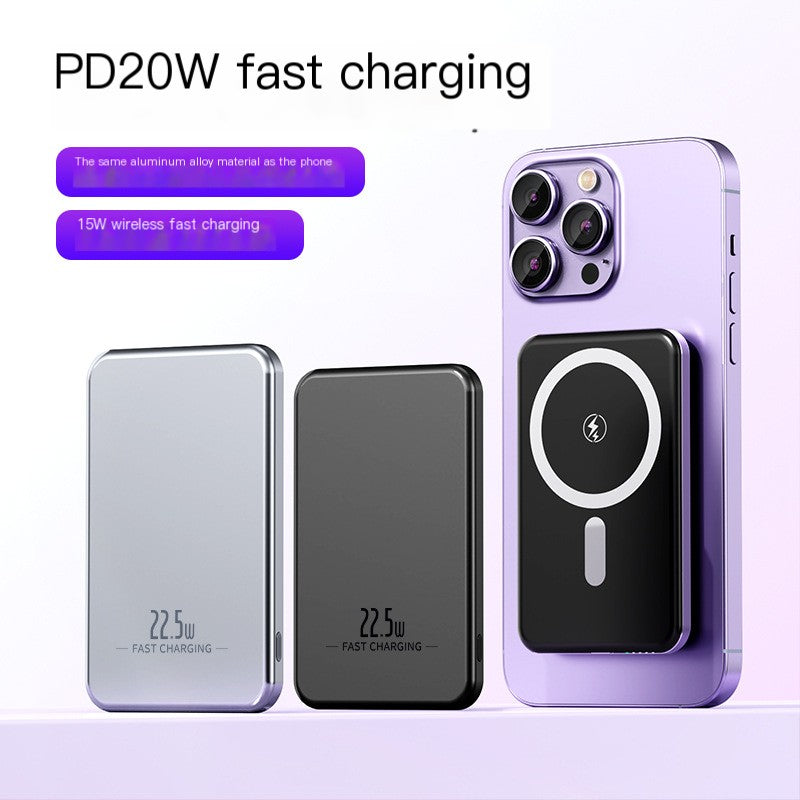 New Slim Aluminum Magnetic Power Bank 5000mAh