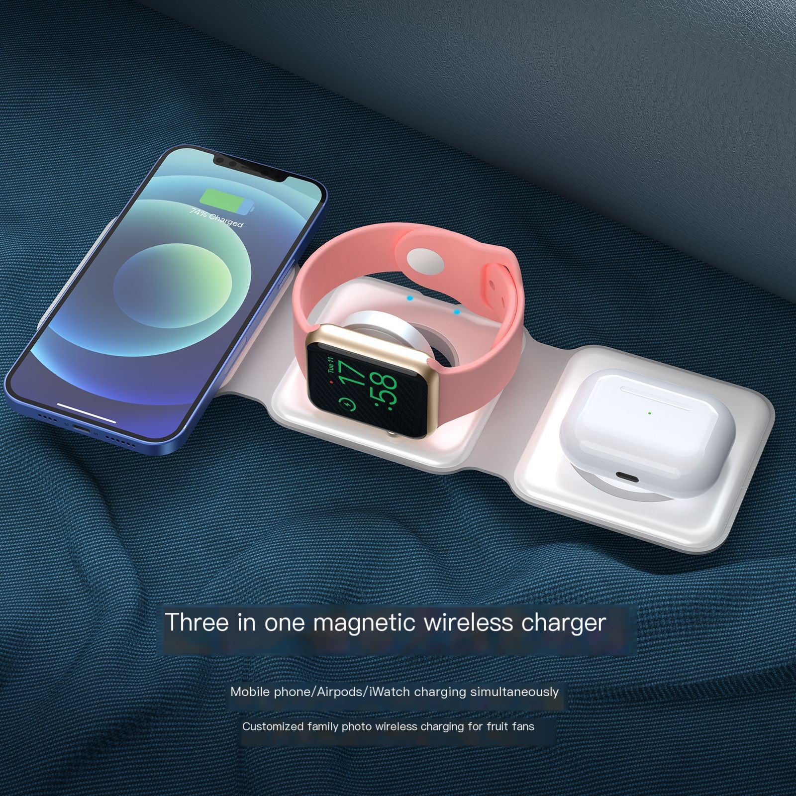 3-in-1 Foldable Magnetic Wireless Charger for Apple
