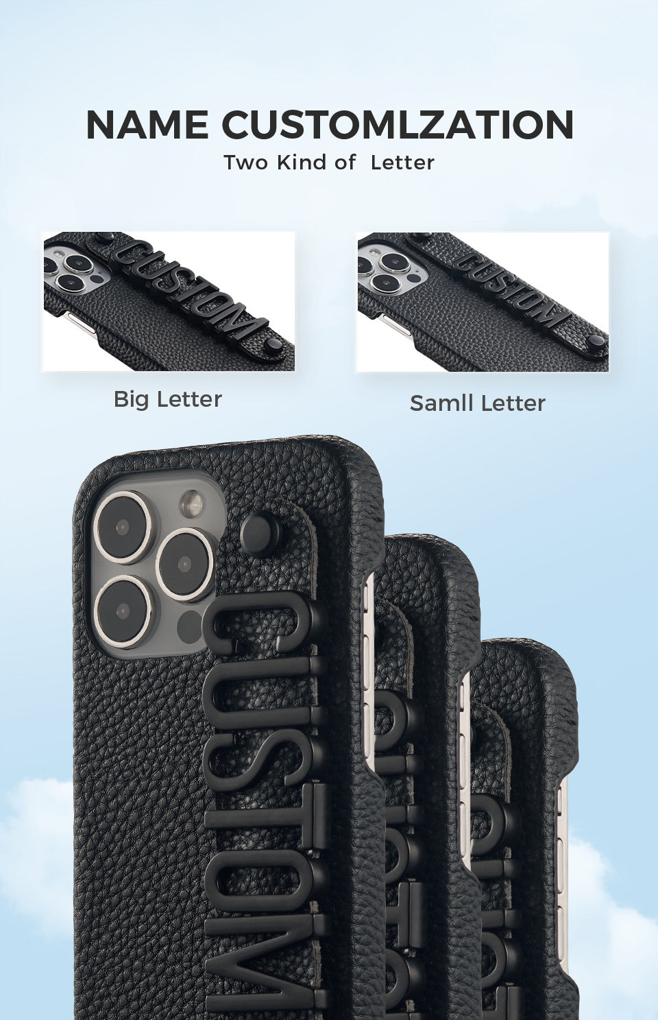 Personalized PU Letter Phone Case for iPhone