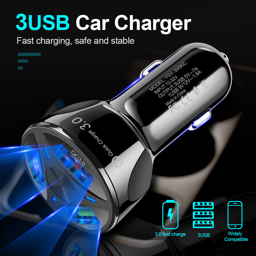 QC3.0 Dual Port USB Car Charger with Fast Charging