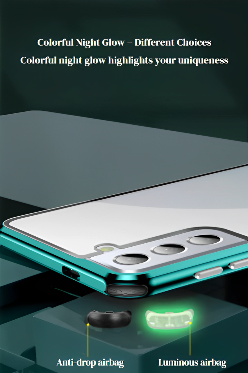 Metal Shield Dual-Sided Glass Case for Samsung