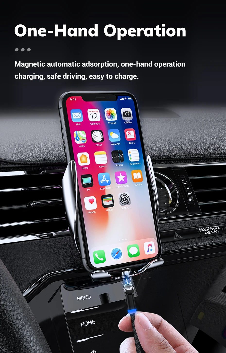 360° Magnetic Charging Cable for iPhone and Android