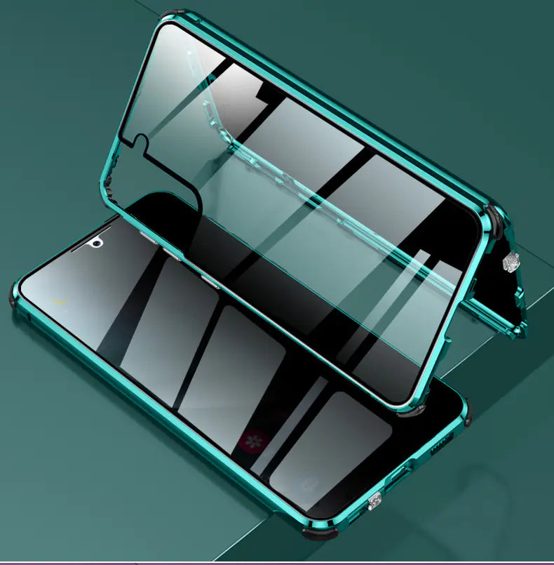 Metal Shield Dual-Sided Glass Case for Samsung