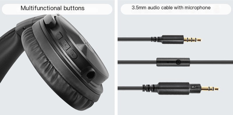 Wireless Bluetooth Headphones with Detachable Cable
