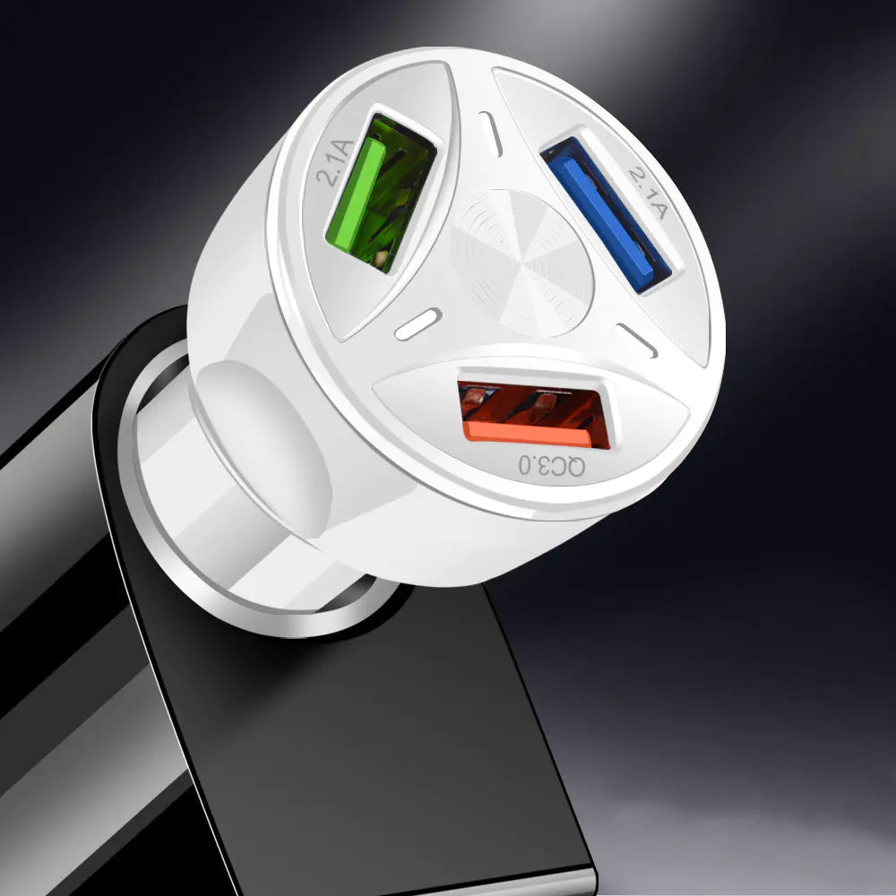 QC3.0 Dual Port USB Car Charger with Fast Charging