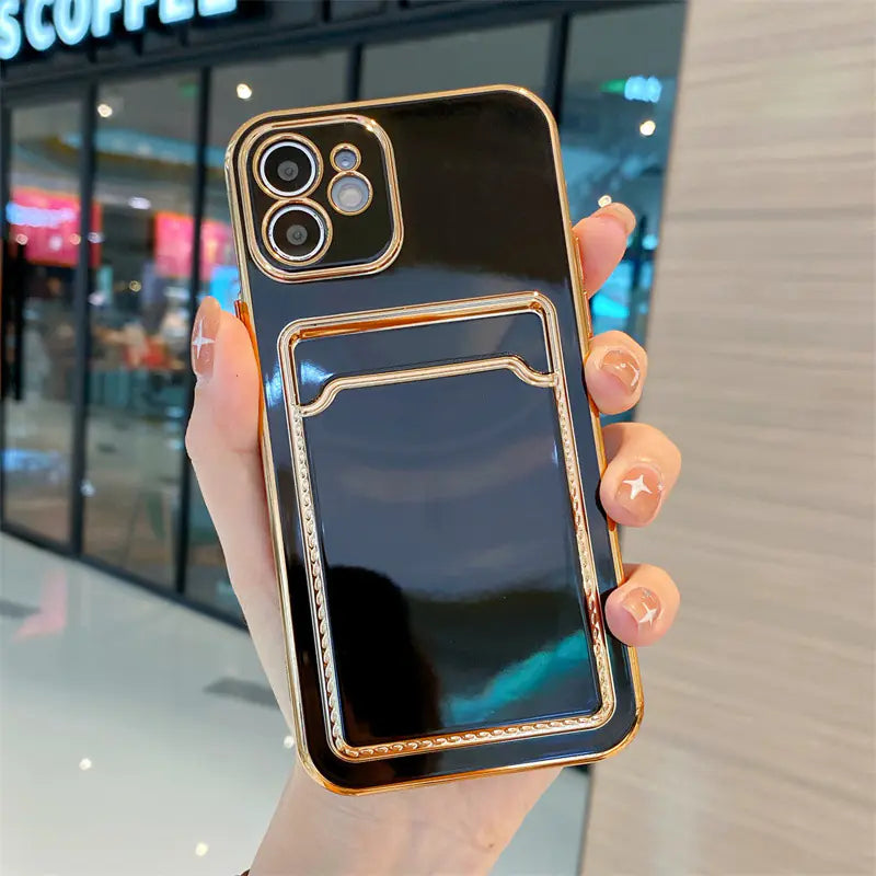 Minimalist TPU Card Holder Case for iPhone