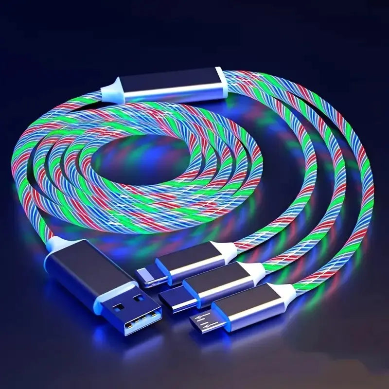 LED Glow Flowing USB Type-C Charging Cable